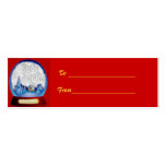 Customisable Christmas Globe Gift Tag business cards