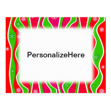 Customisable CHRISTMAS STRIPES HOLIDAY POSTCARDS