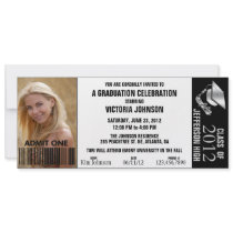 Customisable Colour Graduation Admission Ticket Invitation