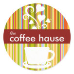 Customisable Colourful Coffee Shop Stickers