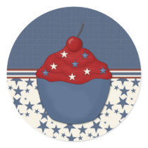 Customisable Cupcake on Blue Stars
