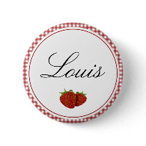 Customisable Cute Strawberry Pinback Button