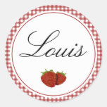 Customisable Cute Strawberry Round Sticker