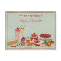 Customisable Dessert Recipe Cards Postcards