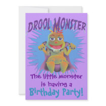 Customisable Drool Monster Birthday Invitations