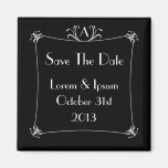 Customisable Elegant Border With Monogram Fridge Magnet
