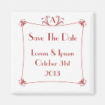 Customisable Elegant Border With Monogram Refrigerator Magnet