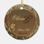Customisable Elegant Flower Girl Keepsake Ornament