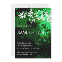 Customisable Elegant Green and White Foilage