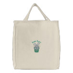 Customisable Embroidered Easter Bunny - Green embroidered bags