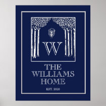 Customisable Family Wall Print in Blue