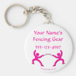 Customisable Fencing Bag Tag - Pink Key Chain
