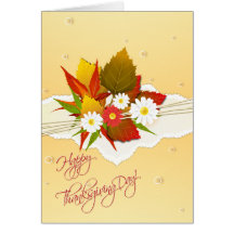Customisable Floral Thanksgiving Card