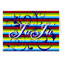 Customisable Flourish Stripe Greeting Cards