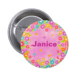 Customisable Flower Butterfly Name Buttons