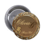 Customisable Flower Girl Elegant Keepsake Button