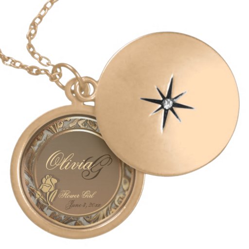 Customisable Flower Girl Keepsake Gold Locket