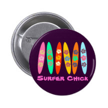Customisable Flowered Surfboards Buttons