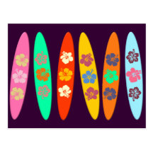 Customisable Flowered Surfboards Post Card