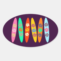 Customisable Flowered Surfboards Stickers