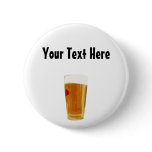 Customisable Full Golden Beer Glass Button
