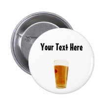 Customisable Full Golden Beer Glass Button
