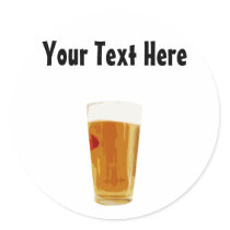 Customisable Full Golden Beer Glass Sticker