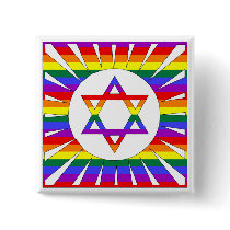 Customisable Gay Pride Rainbow Star of David