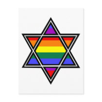 Customisable Gay Pride Rainbow Star of David