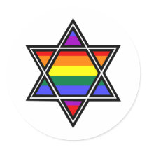 Customisable Gay Pride Rainbow Star of David