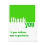 Customisable Green - Thank you  - Graduation postcards