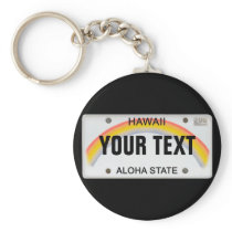 (Customisable) Hawaiian License Plate Keychain
