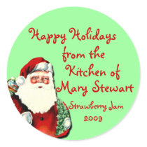 Customisable Holiday Canning Labels Round Sticker