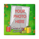 Customisable Holly &boxes Christmas photo gifts magnets