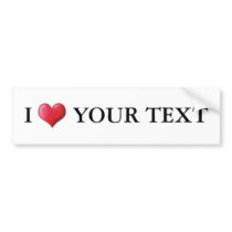 Customisable I Heart Bumper Sticker 0001