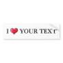 Customisable I Heart Bumper Sticker 0001