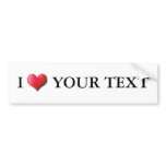 Customisable I Heart Bumper Sticker 0001 bumper stickers