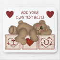 Customisable I Love You Teddy Bear - Mousepad