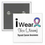 Customisable I Wear Thyroid Cancer Ribbon buttons