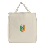 Customisable Irish Flag and Shamrock Tote Bag embroidered bags