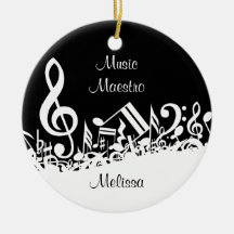 Customisable Jumbled Musical Notes Ornament