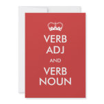 Customisable Keep Calm Invitation Style Cards