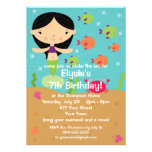 Customisable Little Girl Mermaid Birthday Party Personalised Invites