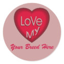 Customisable Love my Breed Sticker
