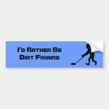 Customisable Man Metal Detecting Silhouette Bumper Stickers