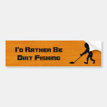 Customisable Man Metal Detecting Silhouette Bumper Stickers