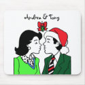 Customisable Mistletoe Kiss Mousepad