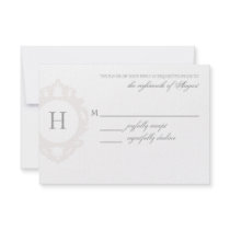 Customisable Monogram Wedding RSVP Card