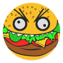 customisable om nom nom burger with teeth face