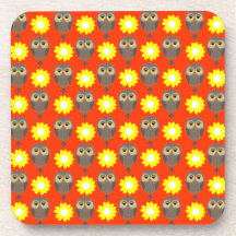 Customisable Owls & Daisies Coasters